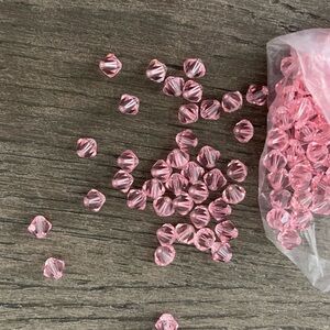 Swarovski Pink Rose Quartz & Smoky Quartz Beads